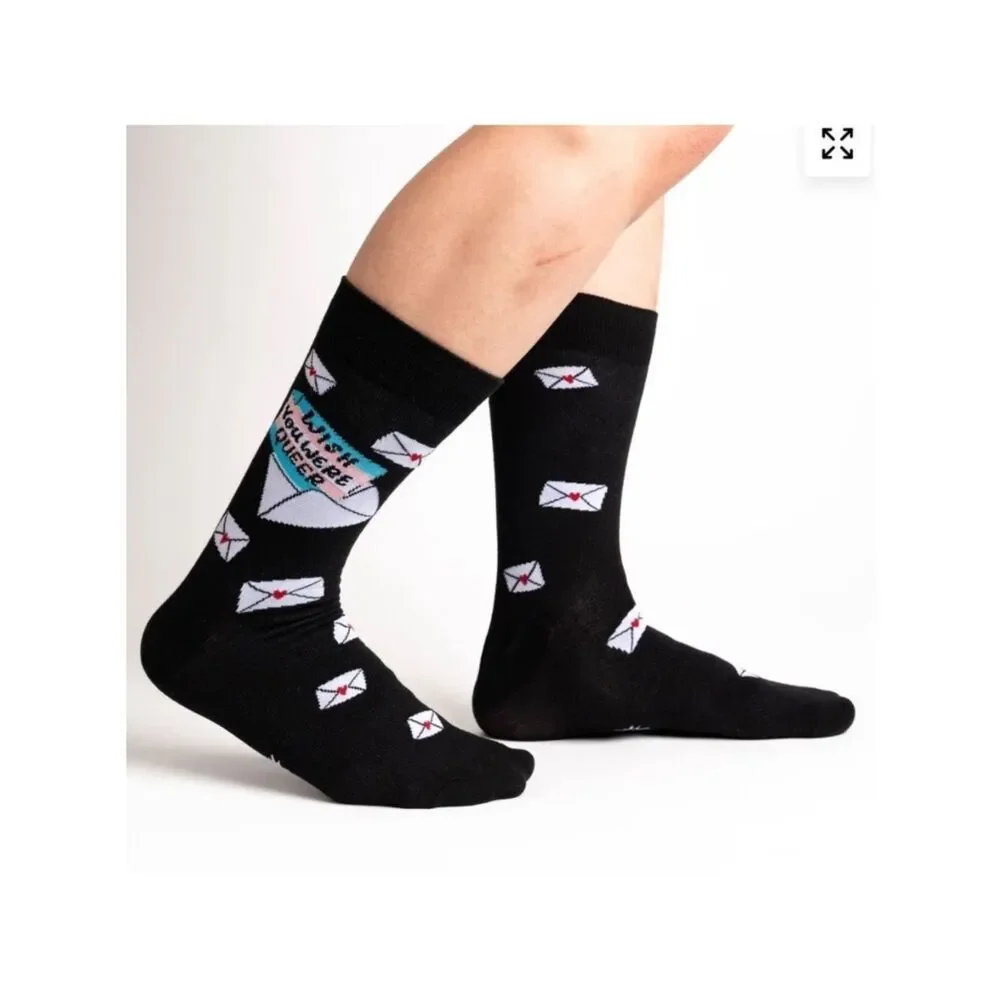 NWT Sock it to Me Wish You Were Queer Unisex Crew Socks